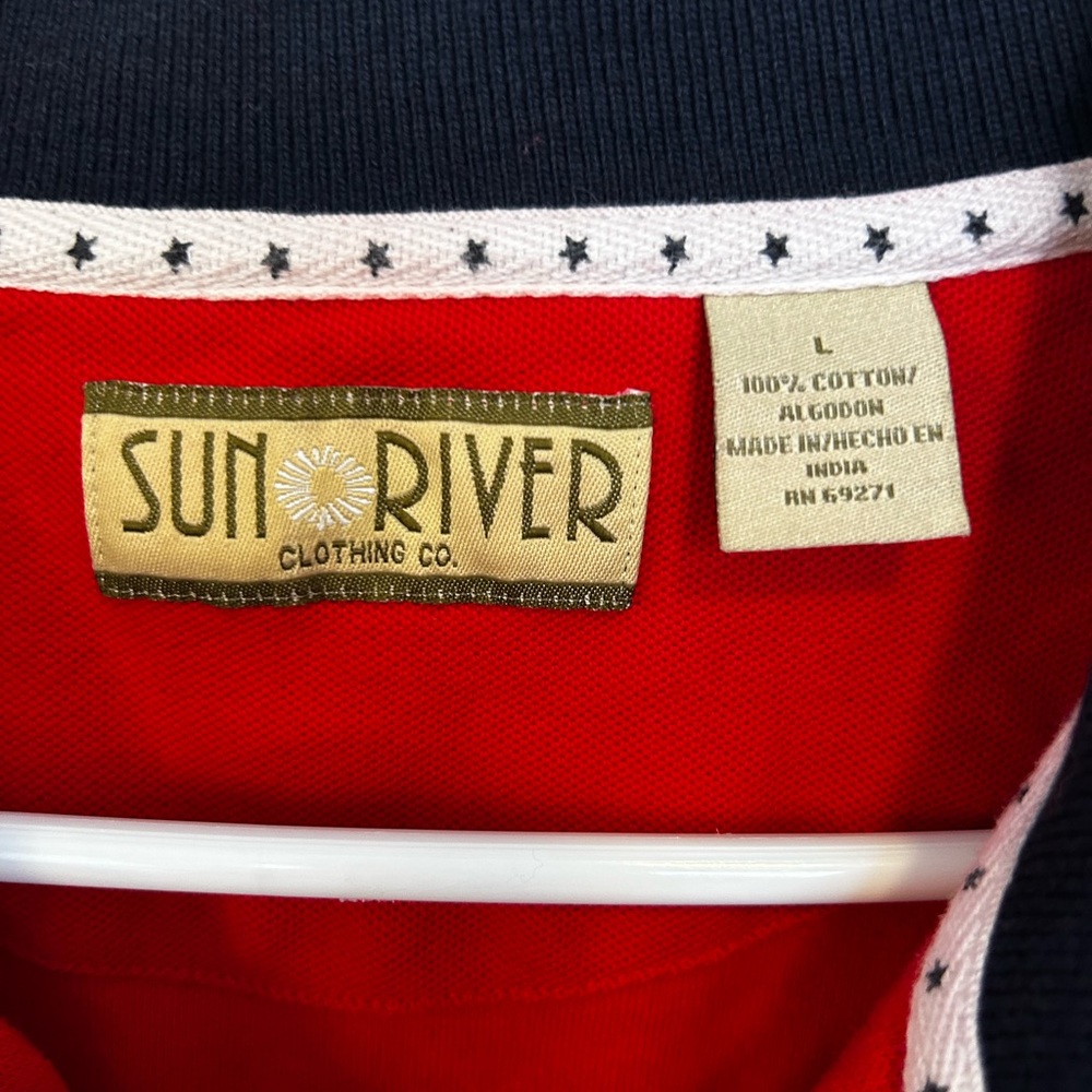 Sun River Polo Shirt with American Flag - Picture 3 of 3